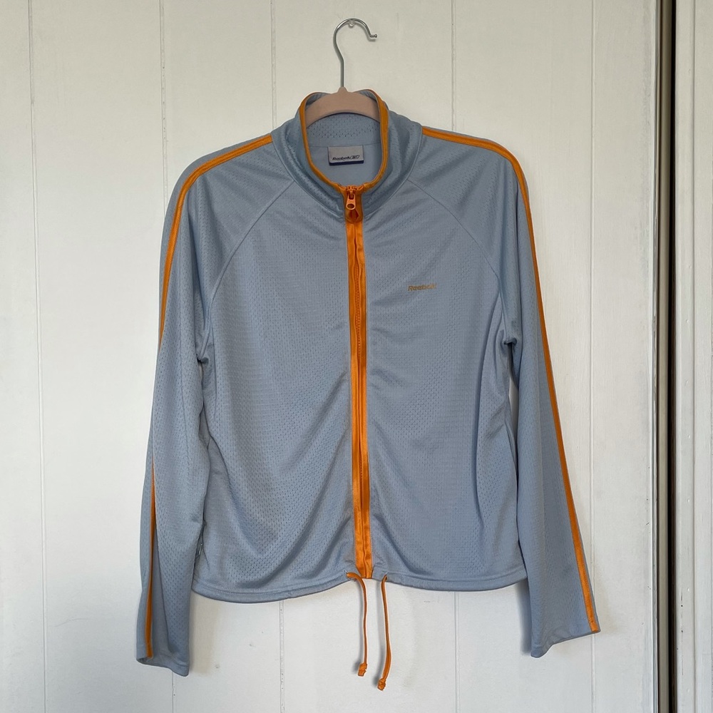 Light blue athletic zip up jacket